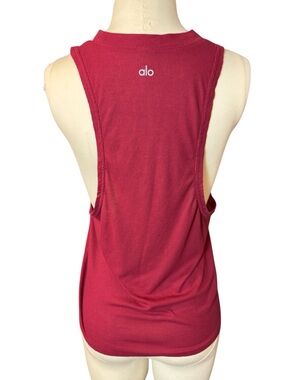 ALO Yoga Ribbed Racerback Tank Top - Maroon Size Medium